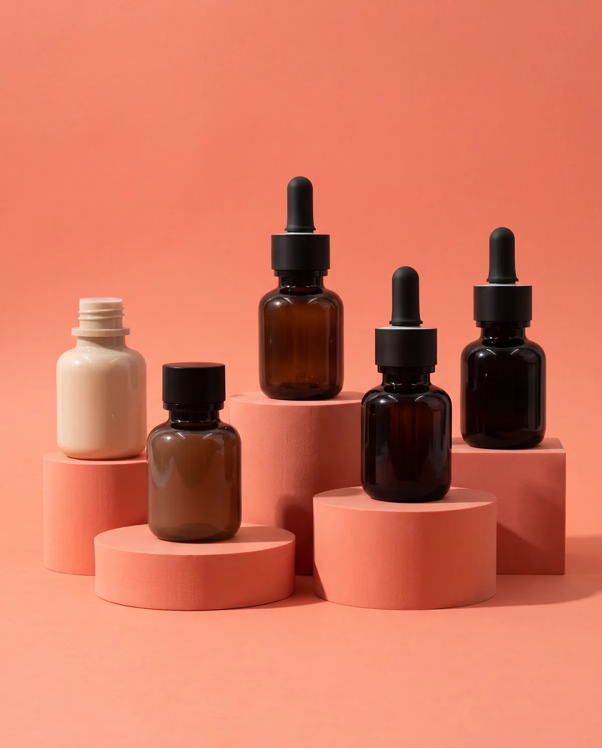 Amber Silindir Damlalıklı Şişe 60 ml