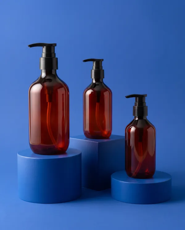 Amber Silindir Pompalı Şişe 200–500 ml