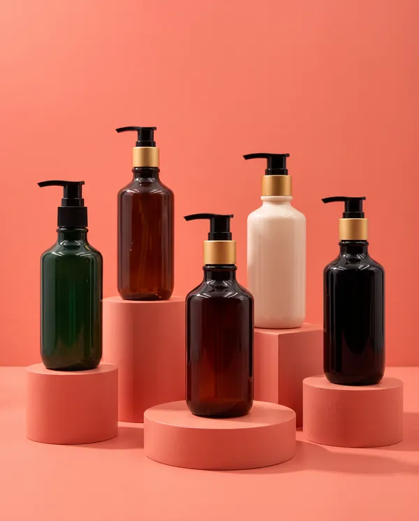 Amber Silindir Pompalı Şişe 200 ml