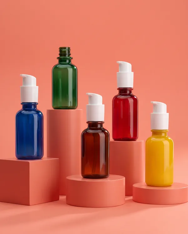 Amber Silindir Pompalı Şişe 80 ml