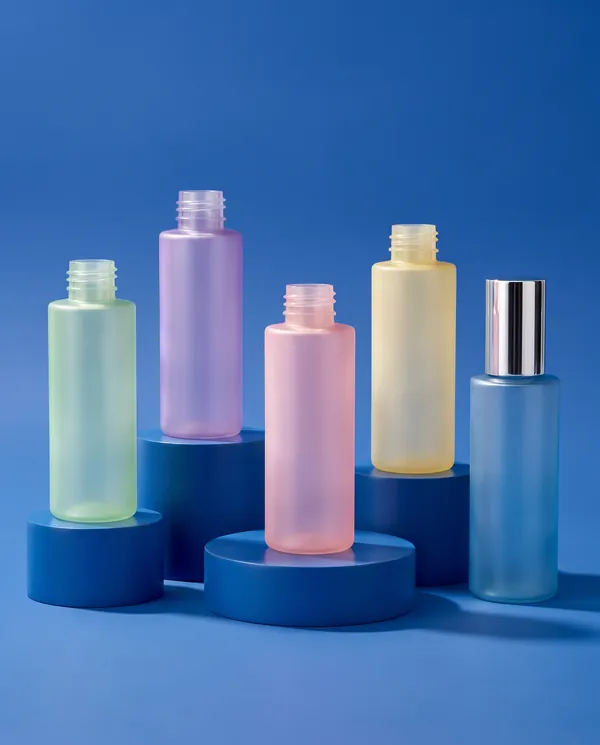 Buzlu Silindir Vidalı Kapaklı Şişe 100 ml