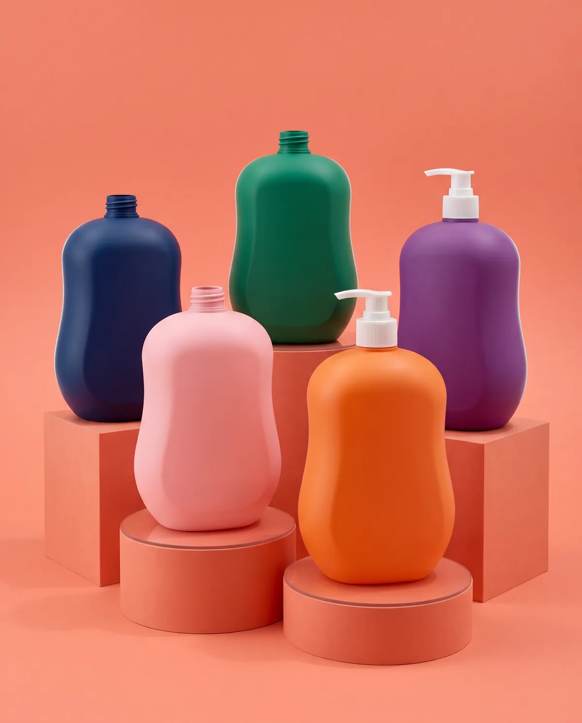Mat Özel Formlu Pompalı Şişe 1000 ml