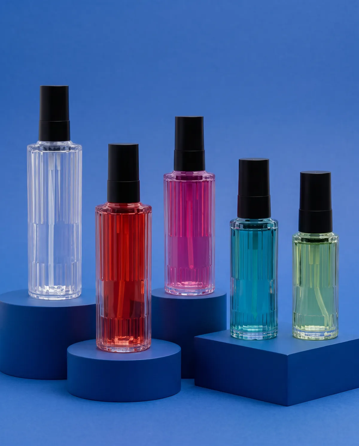 Renkli Şeffaf Çizgili Sprey Şişe 30–120 ml