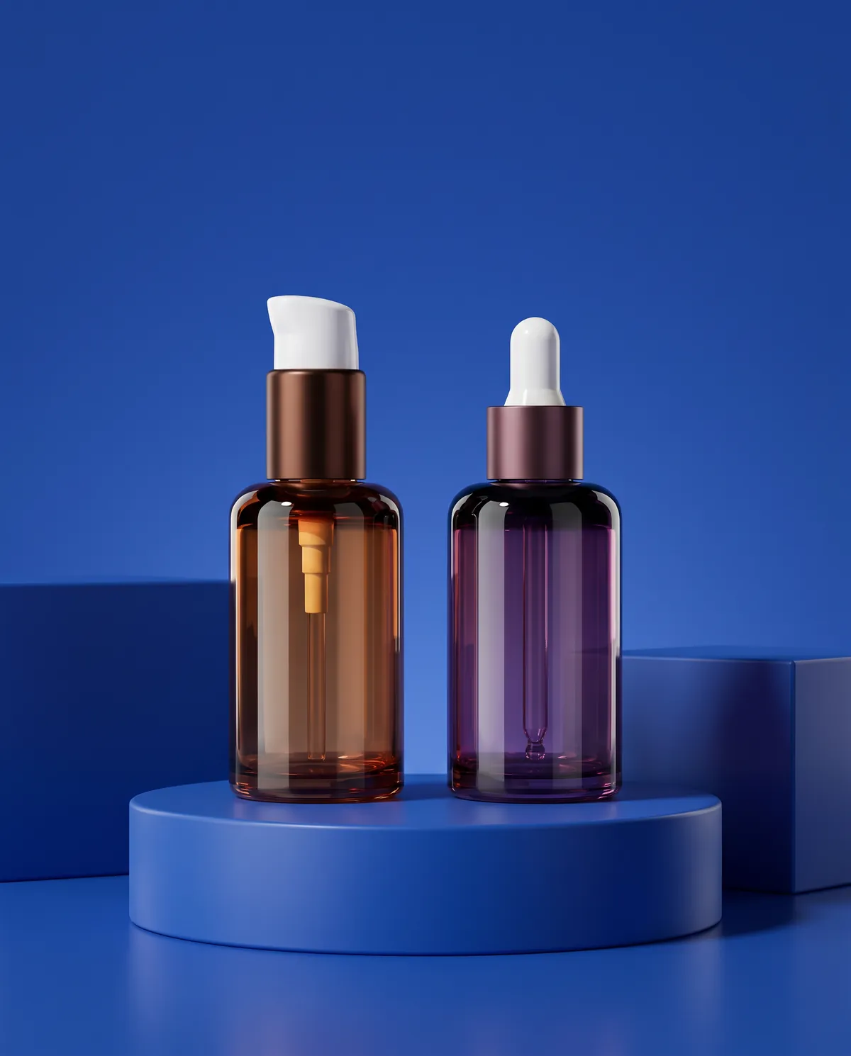 Renkli Şeffaf Damlalıklı Cilt Bakım Şişesi 50 ml