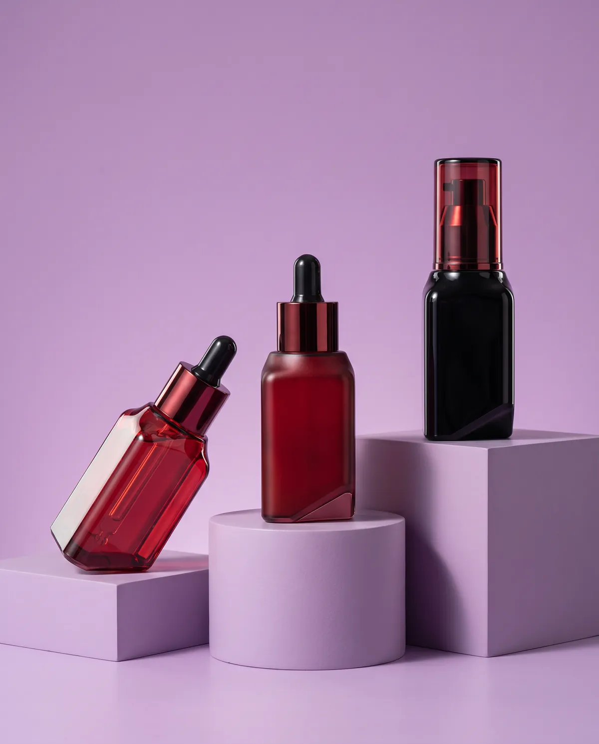 Renkli Şeffaf Damlalıklı Cilt Bakım Şişesi 50 ml