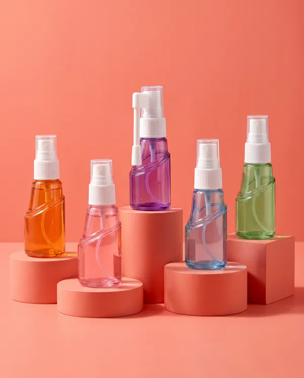 Renkli Şeffaf Özel Formlu Sprey Şişe 30 ml