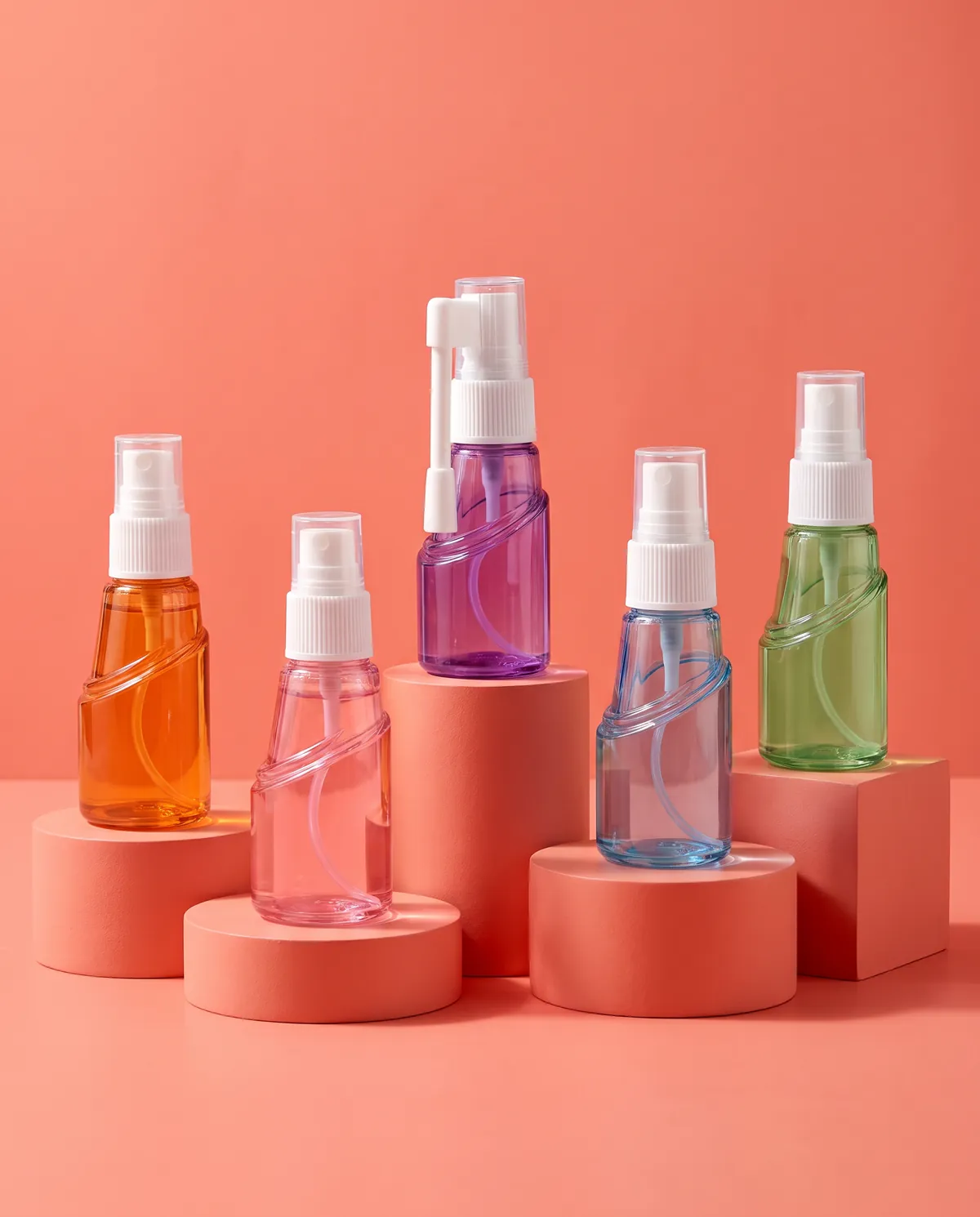 Renkli Şeffaf Özel Formlu Sprey Şişe 30 ml