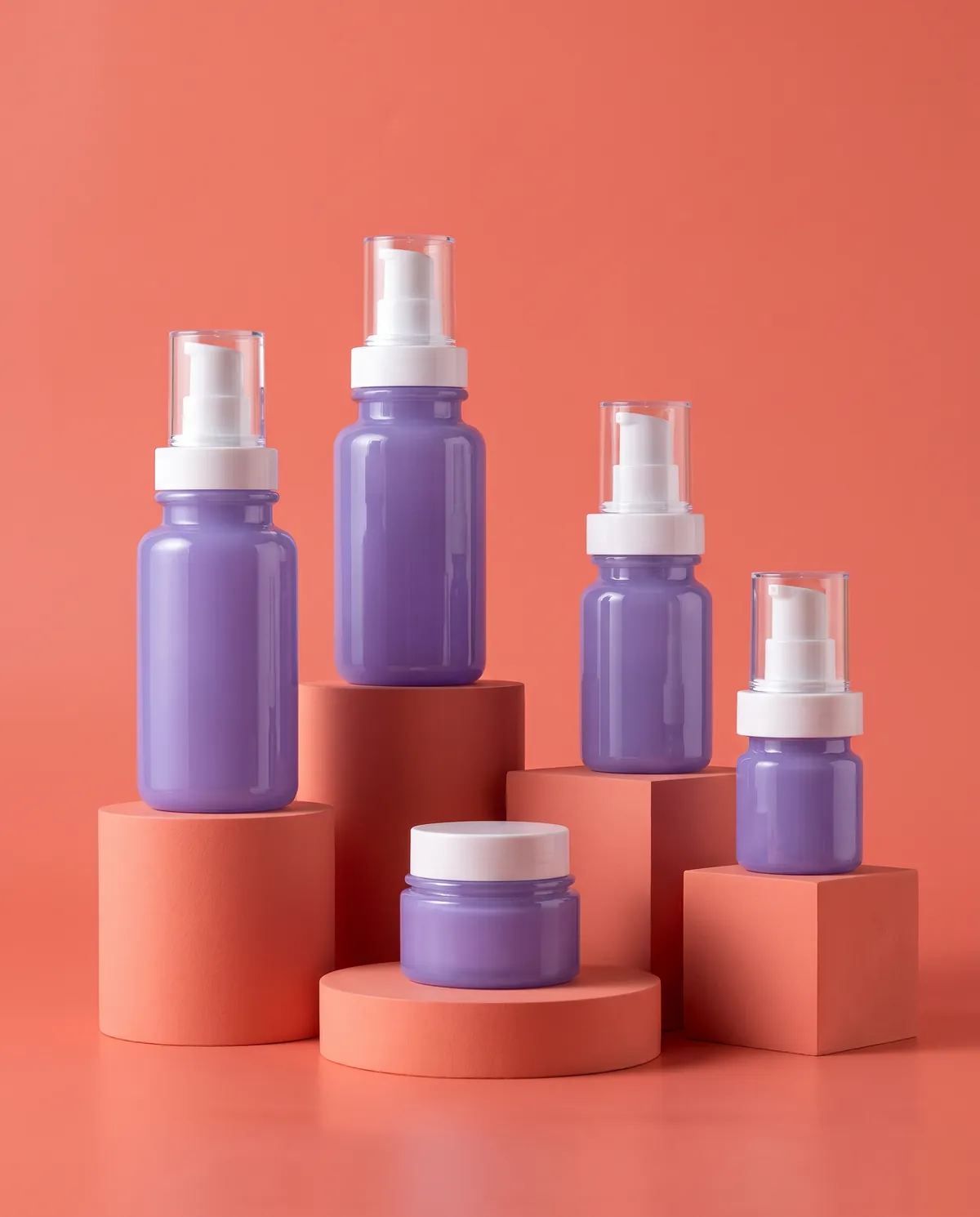 Renkli Şeffaf Pompalı Cilt Bakım Şişesi 30–180 ml