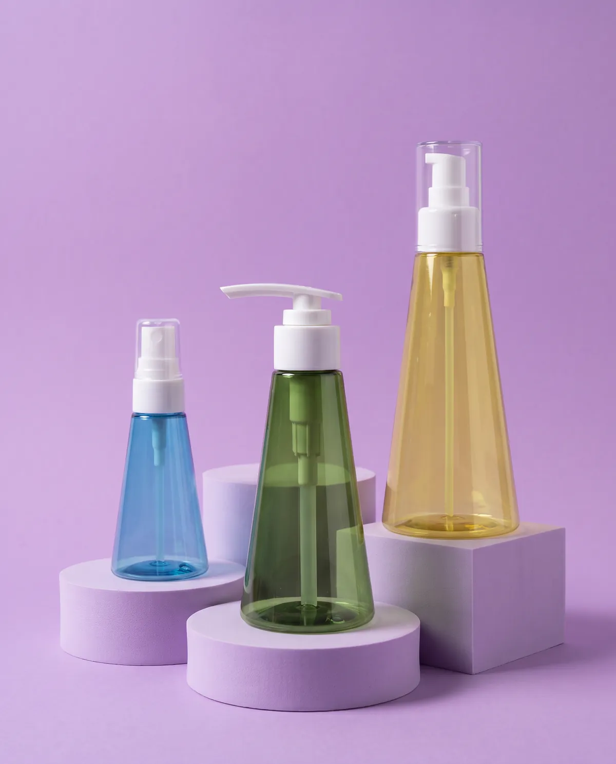 Renkli Şeffaf Pompalı Cilt Bakım Şişesi 60–180 ml