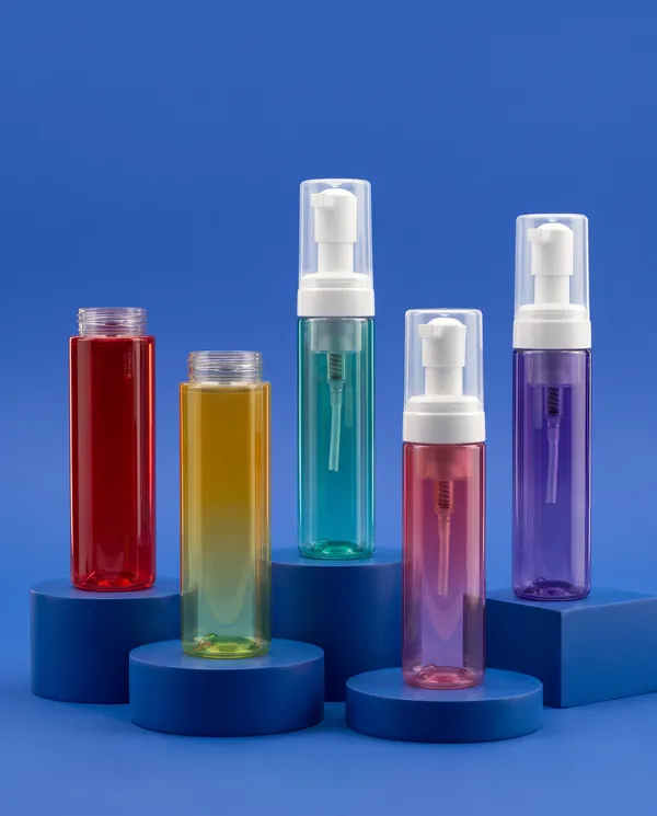Renkli Şeffaf Silindir Köpük Pompalı Şişe 100 ml
