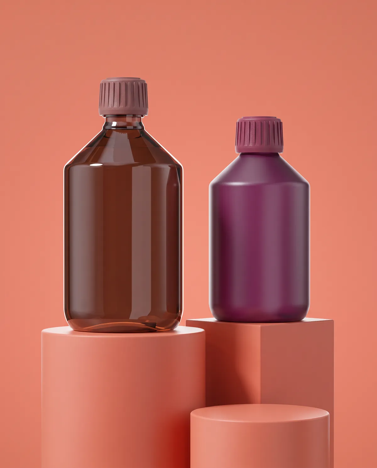 Renkli Şeffaf Vidalı Kapaklı Losyon Şişesi 300–500 ml