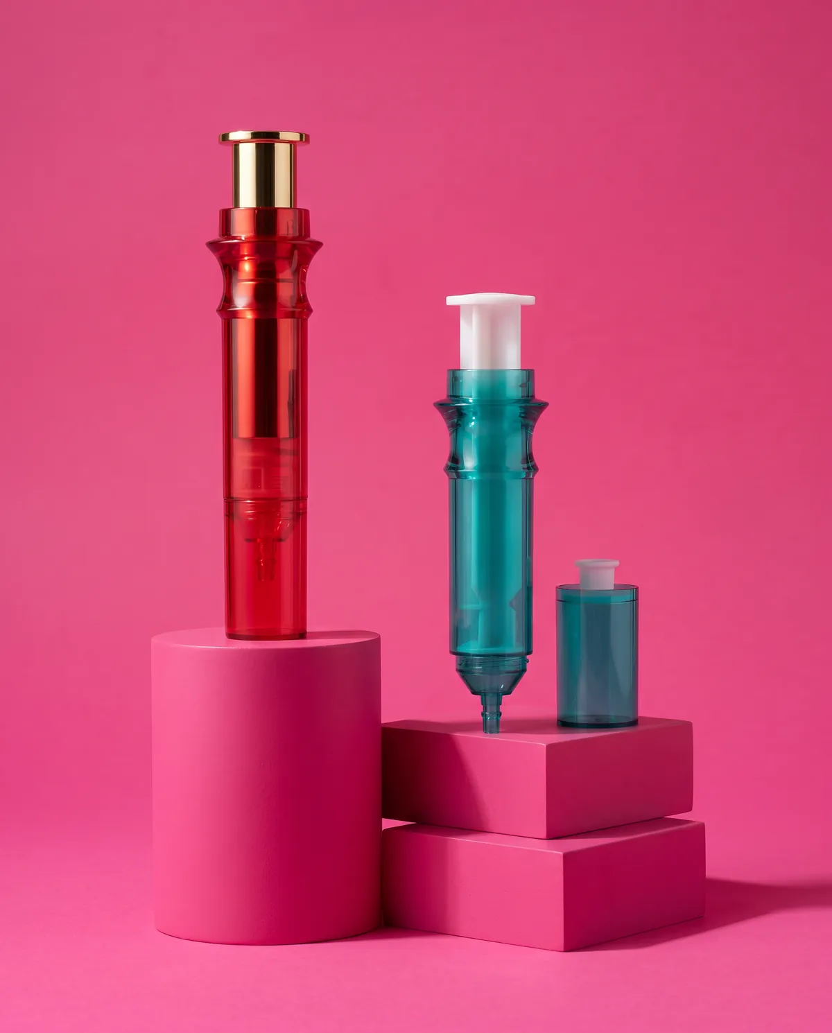 Renkli Şeffaf Vidalı Kapaklı Şırınga Serum Şişesi 5–10 ml